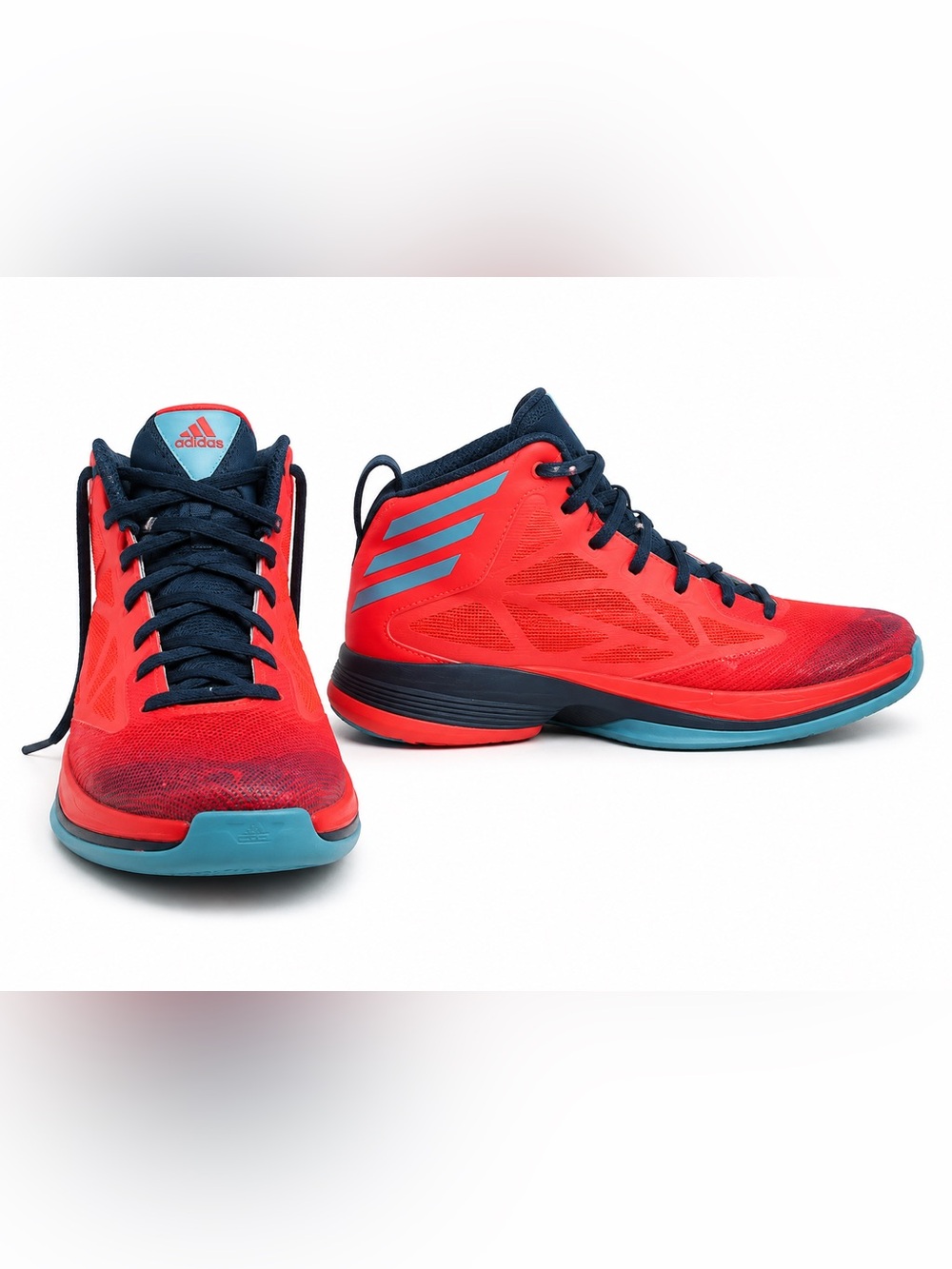 adidas Crazy Fast basketball shoes in  infrared with blue details colorway